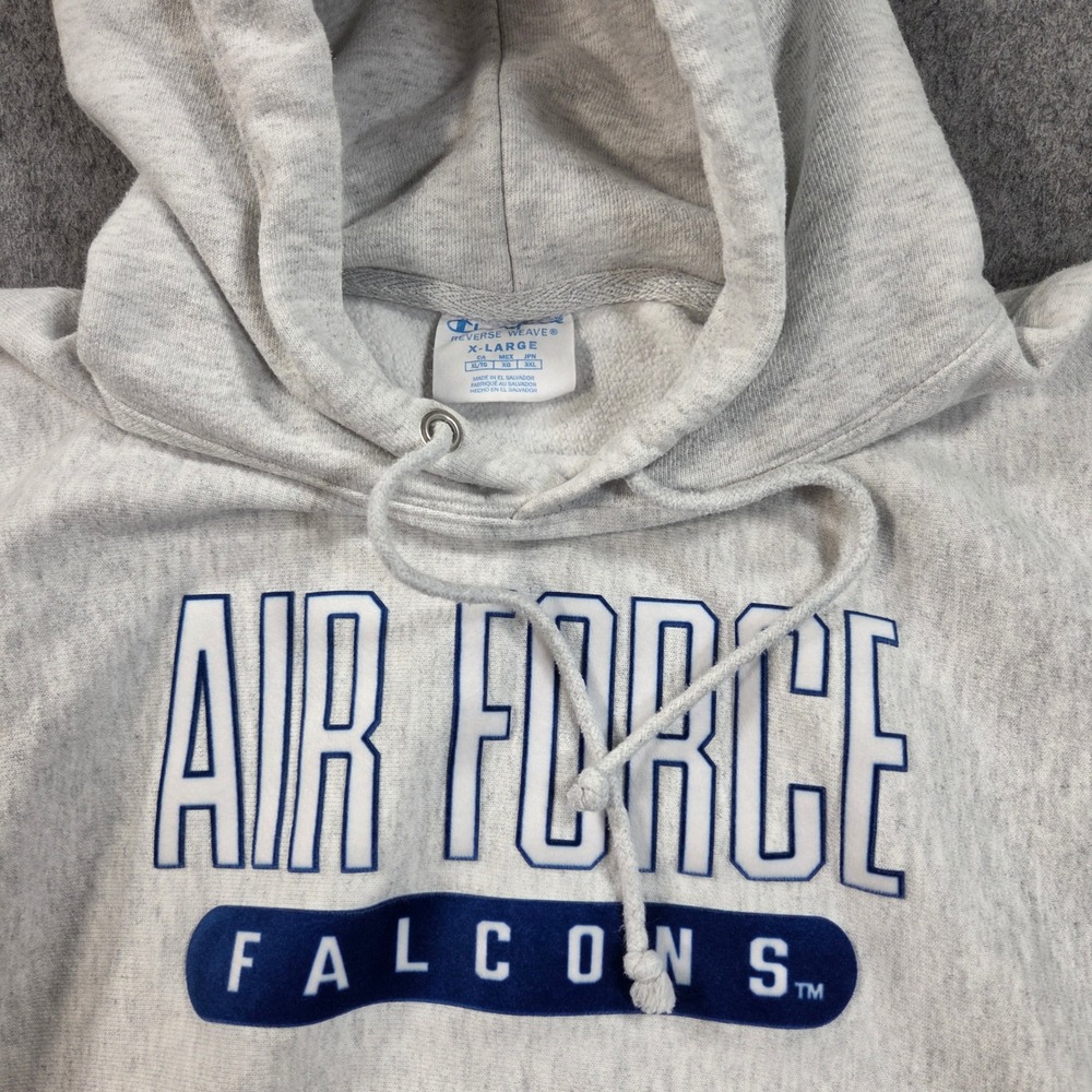 Air Force Falcons Champion Reverse Weave Hoodie Mens Grey XL Heavyweight Pocket